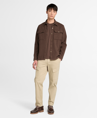 Sobrecamisa Utility Con Cuello De Pana Relaxed Fit Para Hombre, Café