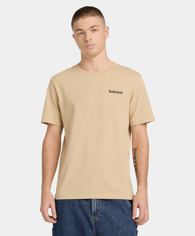 Playera de manga corta con estampado de oso para Hombre, Beige