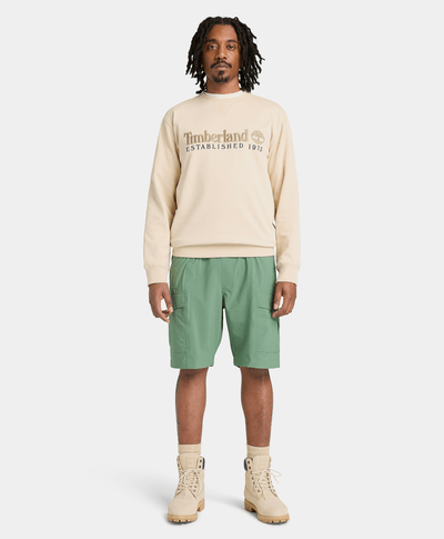 Sudadera con cuello redondo y logo en el pecho para Hombre, Beige