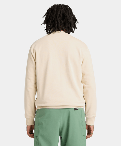 Sudadera con cuello redondo y logo en el pecho para Hombre, Beige