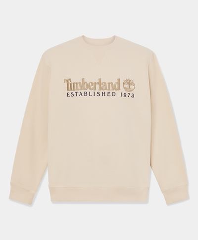 Sudadera con cuello redondo y logo en el pecho para Hombre, Beige