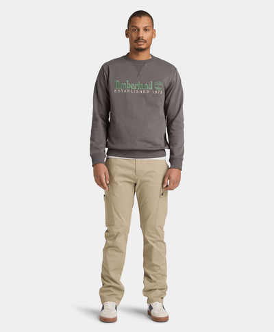 Sudadera con cuello redondo y logo en el pecho para Hombre, Negro