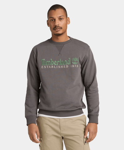 Sudadera con cuello redondo y logo en el pecho para Hombre, Negro