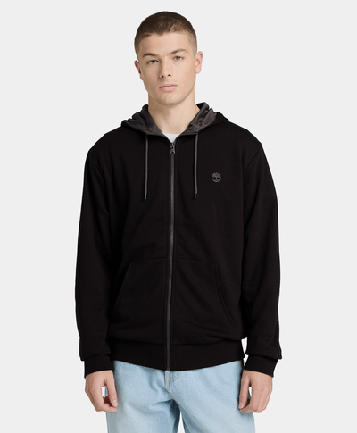 Sudadera Oyster River con gorro y cierre completo para Hombre, Negro