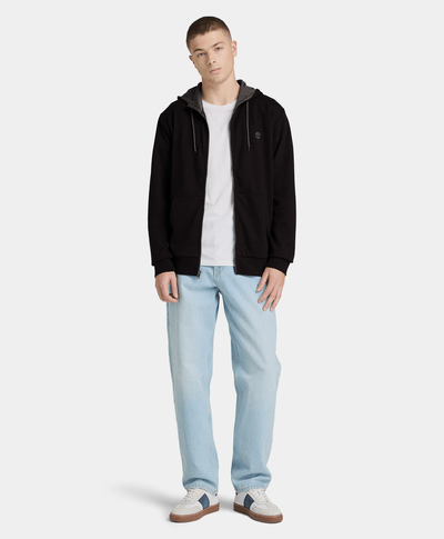 Sudadera Oyster River con gorro y cierre completo para Hombre, Negro