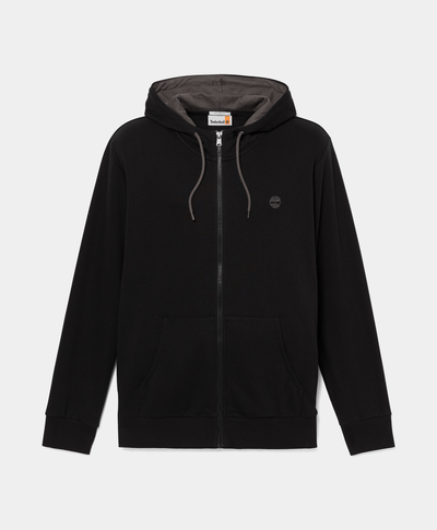 Sudadera Oyster River con gorro y cierre completo para Hombre, Negro