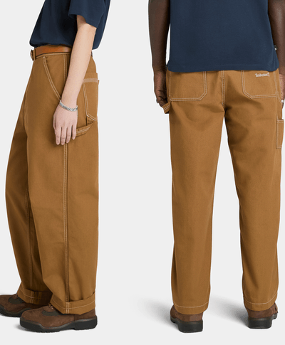 Pantalón de carpintero de lona de algodón para Hombre, Amarillo