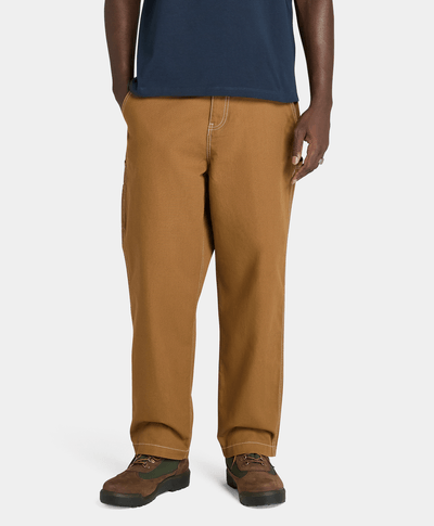 Pantalón de carpintero de lona de algodón para Hombre, Amarillo