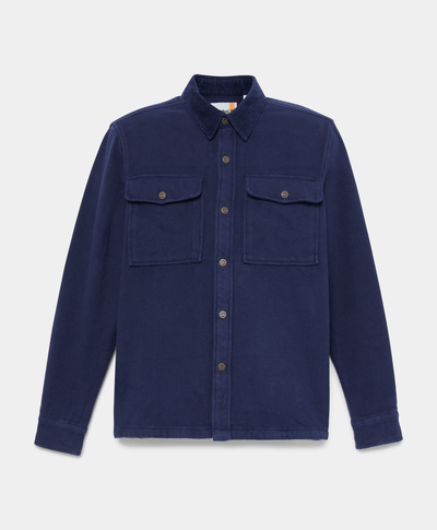 Sobrecamisa Utility Con Cuello De Pana Relaxed Fit Para Hombre, Azul