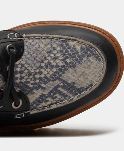 Zapatos náuticos Stone Street con plataforma para Mujer, Negro