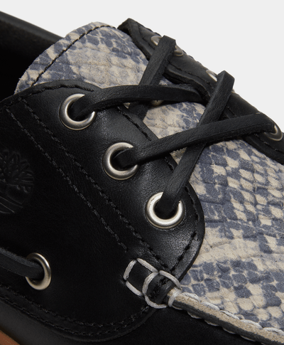 Zapatos náuticos Stone Street con plataforma para Mujer, Negro