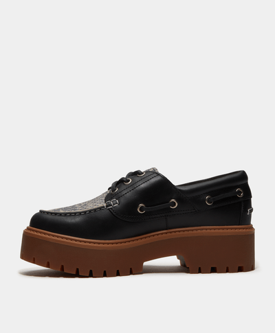 Zapatos náuticos Stone Street con plataforma para Mujer, Negro