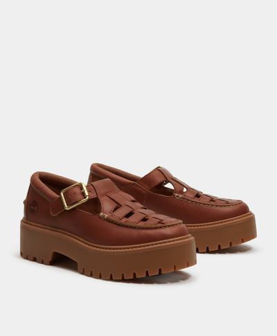 Zapatos Stone Street Buckle para Mujer, Café