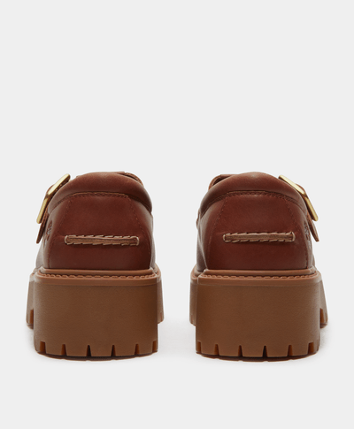 Zapatos Stone Street Buckle para Mujer, Café