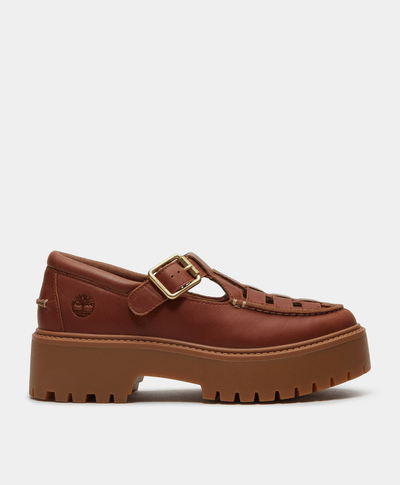 Zapatos Stone Street Buckle para Mujer, Café