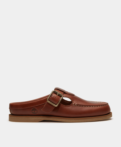 Zapatos zuecos Classic Boat Mule para Mujer, Café