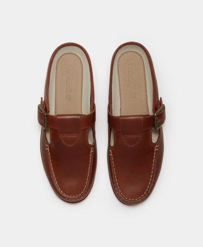 Zapatos zuecos Classic Boat Mule para Mujer, Café