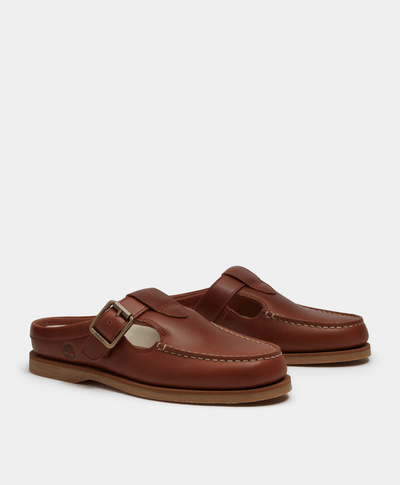 Zapatos zuecos Classic Boat Mule para Mujer, Café