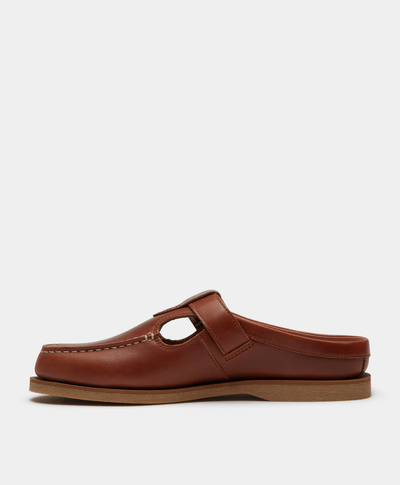 Zapatos zuecos Classic Boat Mule para Mujer, Café