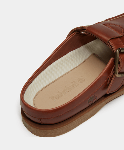 Zapatos zuecos Classic Boat Mule para Mujer, Café