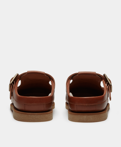 Zapatos zuecos Classic Boat Mule para Mujer, Café