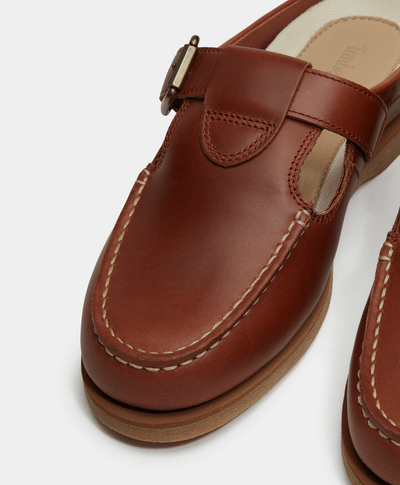 Zapatos zuecos Classic Boat Mule para Mujer, Café