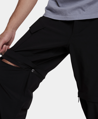 Pantalón convertible secado rápido para Hombre, Negro
