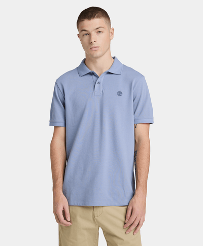 Polo de manga corta de algodón Oyster River para Hombre, Azul