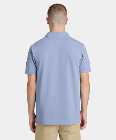 Polo de manga corta de algodón Oyster River para Hombre, Azul