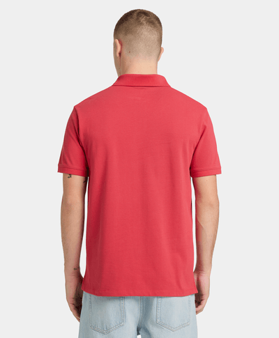 Polo de manga corta de algodón Oyster River para Hombre, Rojo