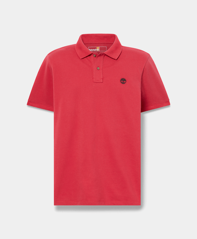 Polo de manga corta de algodón Oyster River para Hombre, Rojo