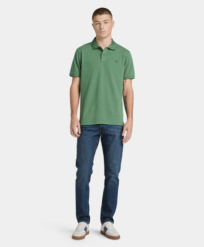 Polo de manga corta de algodón Oyster River para Hombre, Verde