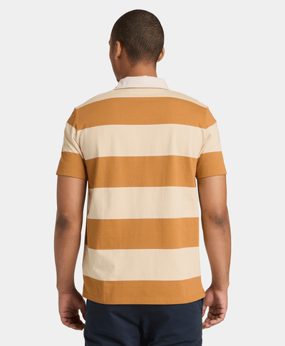 Polo Rugby de manga corta a rayas para Hombre, Amarillo