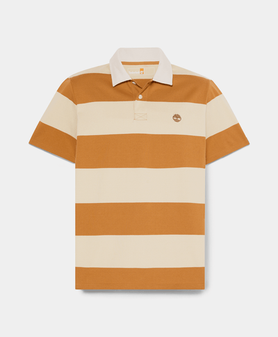 Polo Rugby de manga corta a rayas para Hombre, Amarillo