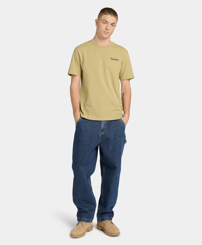 Playera de manga corta con estampado de oso para Hombre, Beige