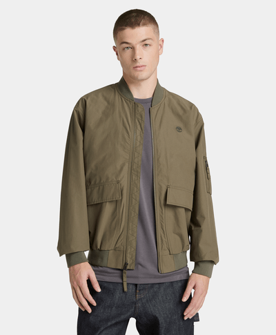 Bomber utilitaria repelente al agua para Hombre, Verde