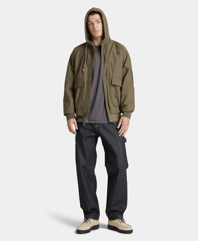 Bomber utilitaria repelente al agua para Hombre, Verde