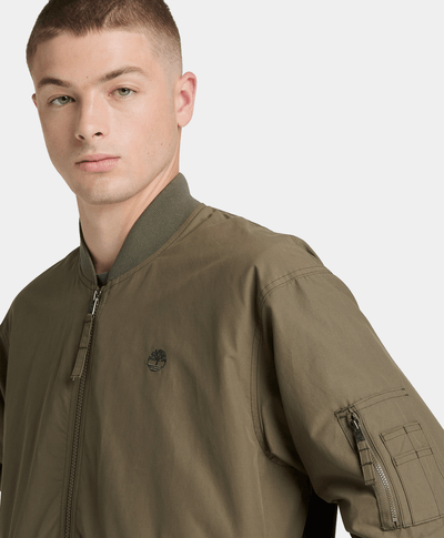 Bomber utilitaria repelente al agua para Hombre, Verde
