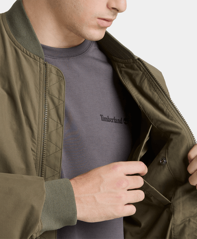 Bomber utilitaria repelente al agua para Hombre, Verde