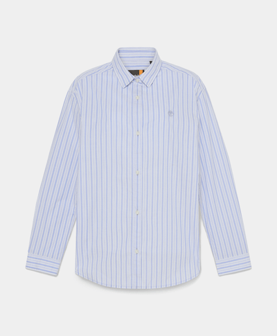 Camisa de manga larga con rayas múltiples para Mujer, Azul