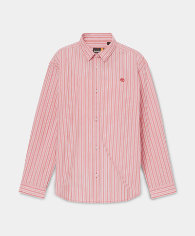 Camisa de manga larga con rayas múltiples para Mujer, Rojo