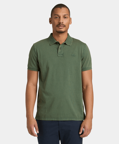 Polo de manga corta de algodón Oyster River para Hombre, Verde