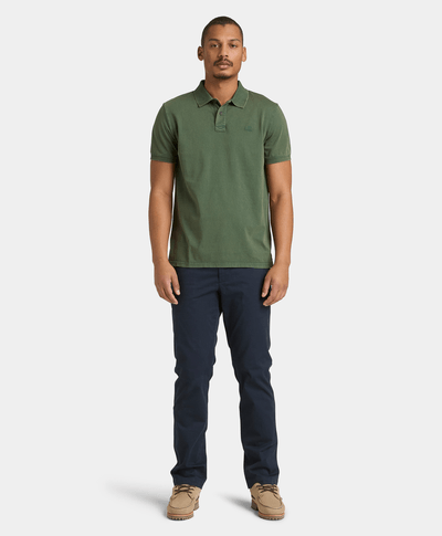 Polo de manga corta de algodón Oyster River para Hombre, Verde