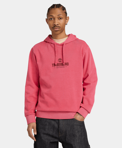 Sudadera teñida con gorro para Hombre, Rojo