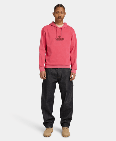 Sudadera teñida con gorro para Hombre, Rojo