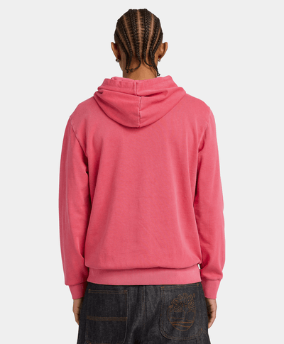 Sudadera teñida con gorro para Hombre, Rojo