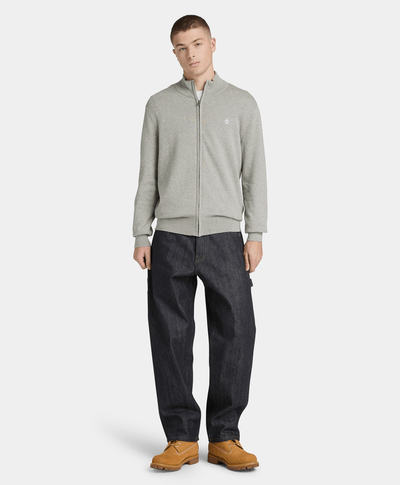 Suéter de algodón con cierre completo Johns River para Hombre, Gris