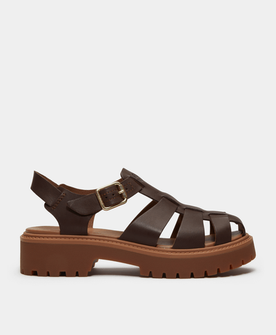 Sandalias con plataforma Stone Street Fisherman para Mujer, Café