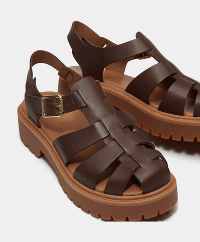 Sandalias con plataforma Stone Street Fisherman para Mujer, Café