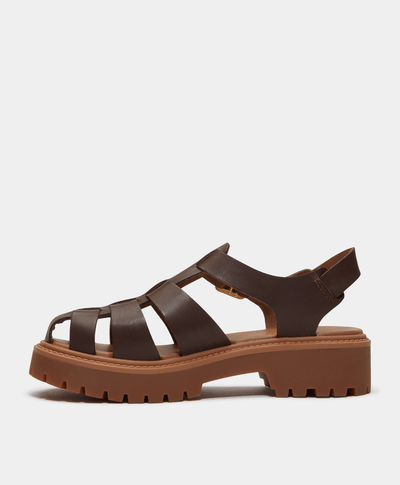 Sandalias con plataforma Stone Street Fisherman para Mujer, Café